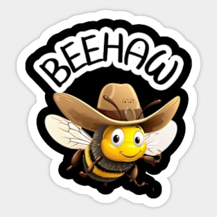 Beehaw Cute Western Kawaii Cowgirl Bumblebee Sticker